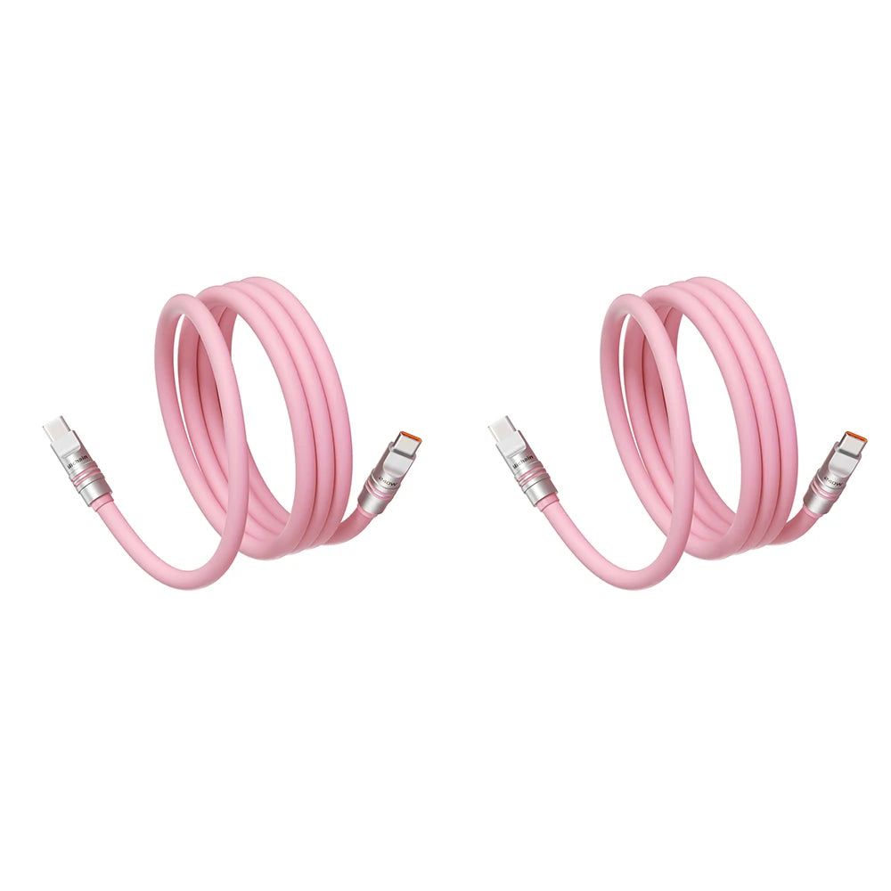 2-Pack USB-C to USB-C 240W PD Cable | Liquid Silicone Zinc Alloy Fast Charging for iPhone Laptop Tablets