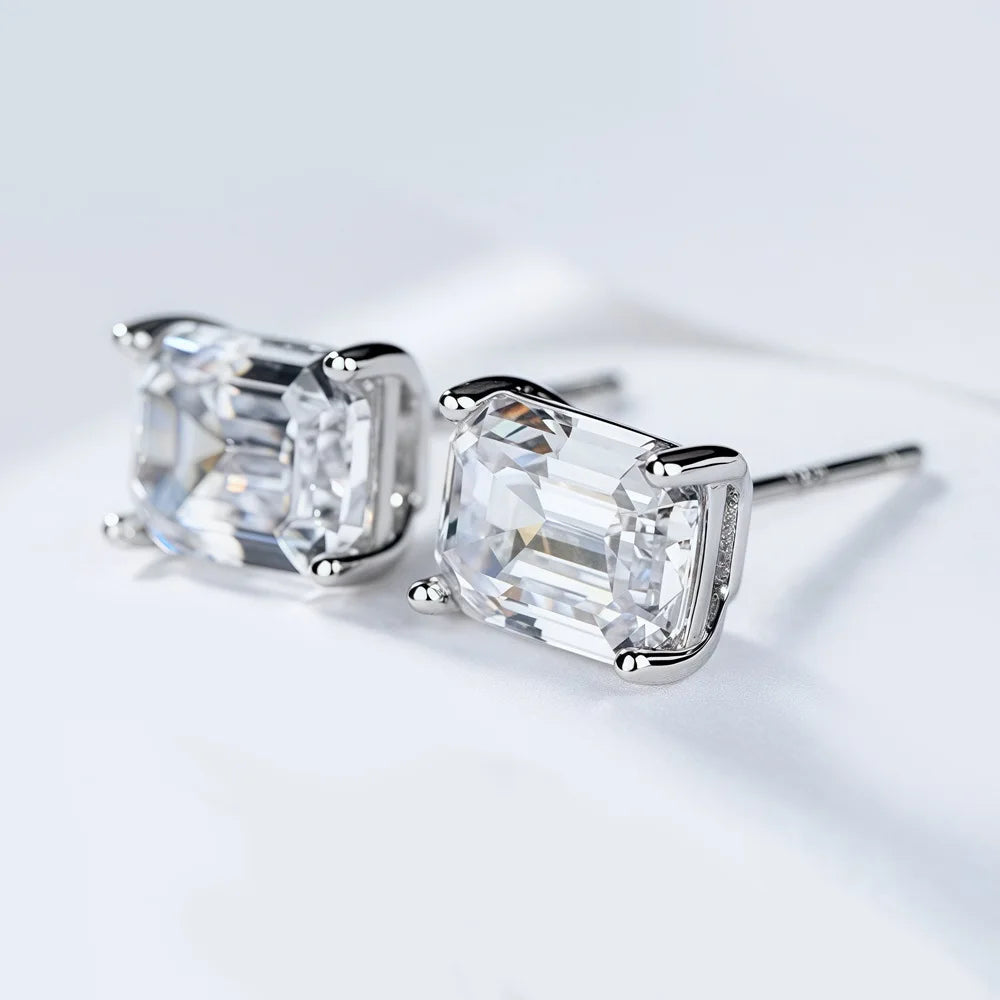 Emerald Moissanite Earrings by Snagg An Earring