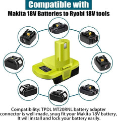 MT20RNL battery adapter for Makita 18V batteries to Ryobi tools – image 2
