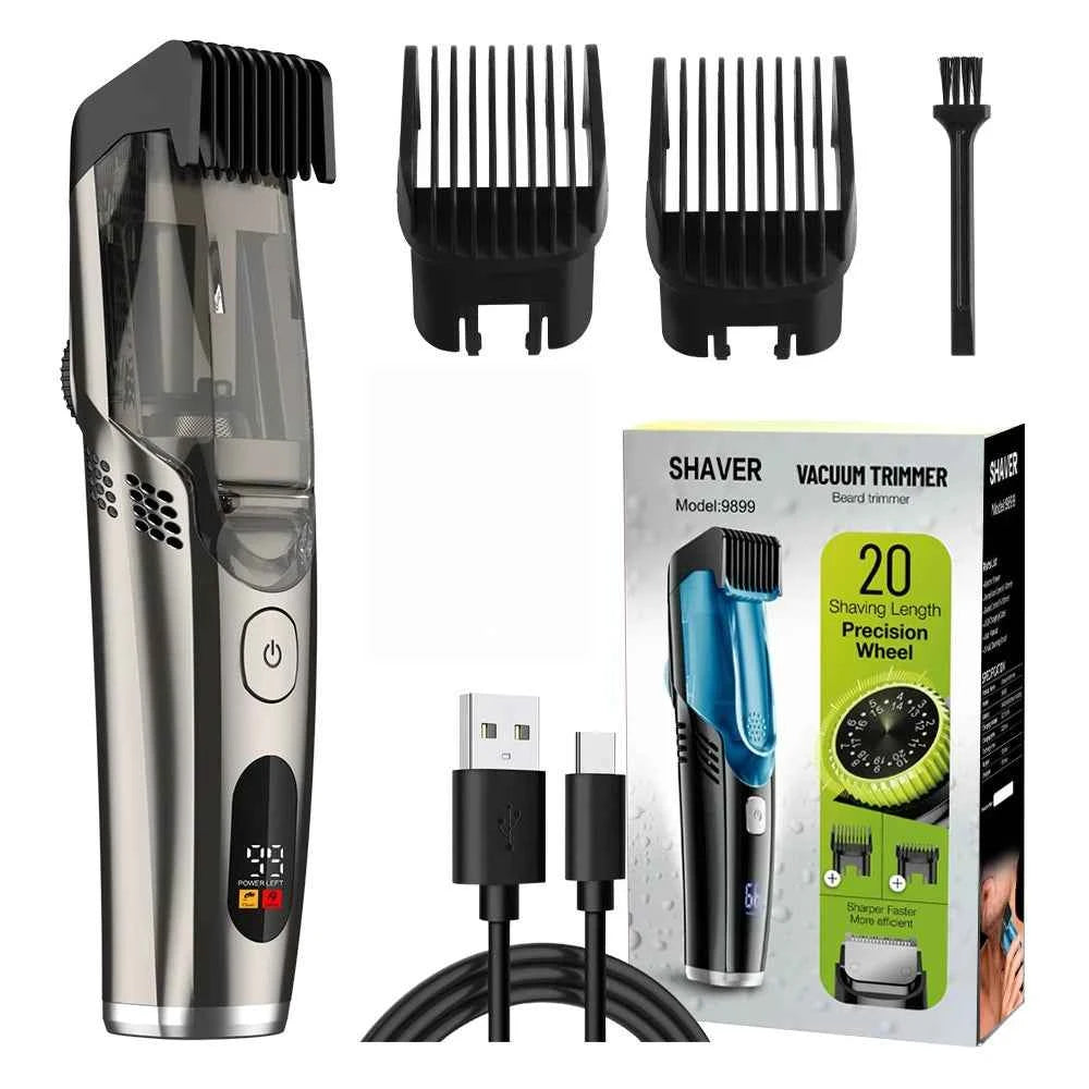 Professional Vacuum Beard Trimmer – 20 Length Precision Grooming System with Integrated Hair Collection
