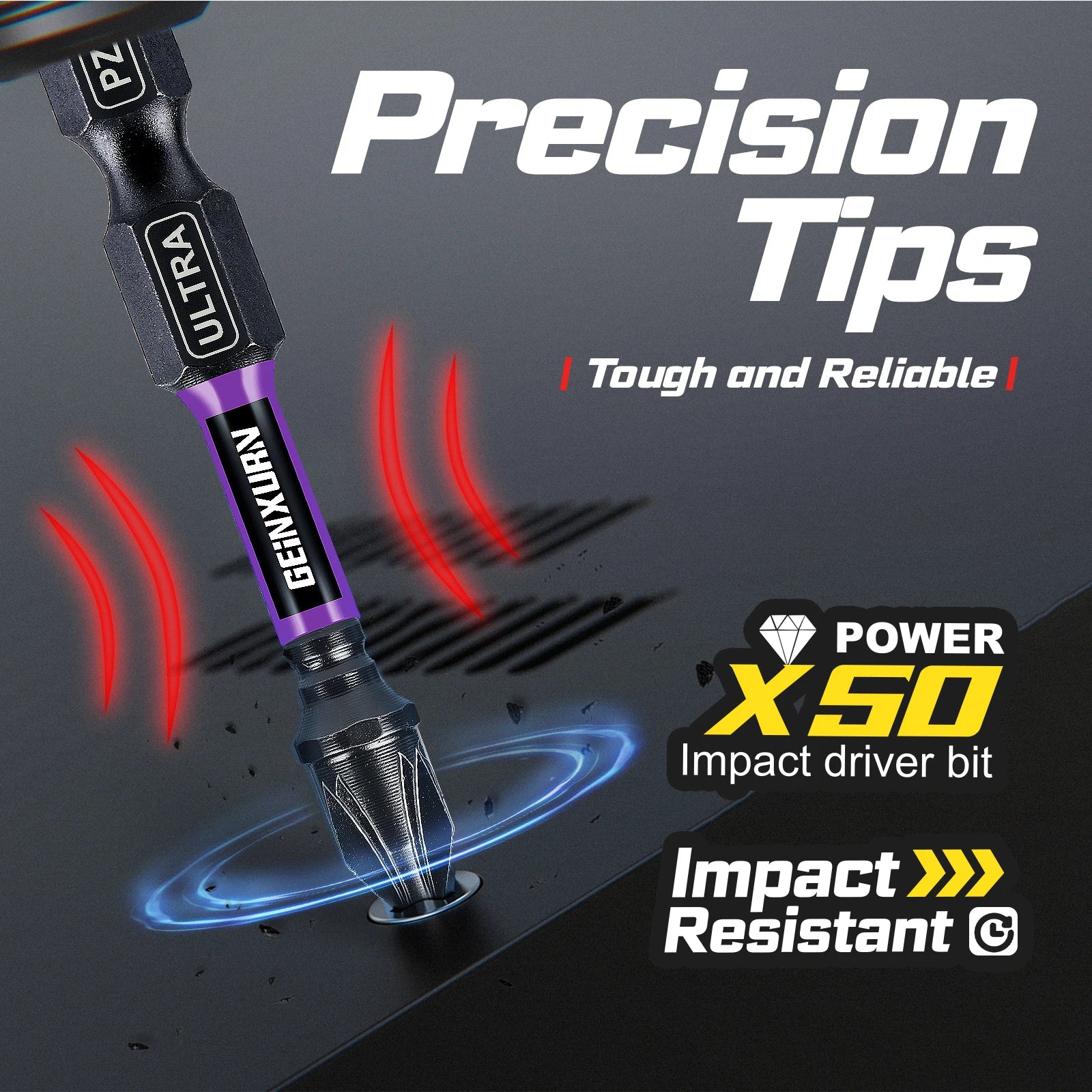 Impact Pozidriv Screwdriver Bits Set PZ1/2/3 14pcs | Magnetic S2 Steel Bits & Bit Holder Colour-Coded