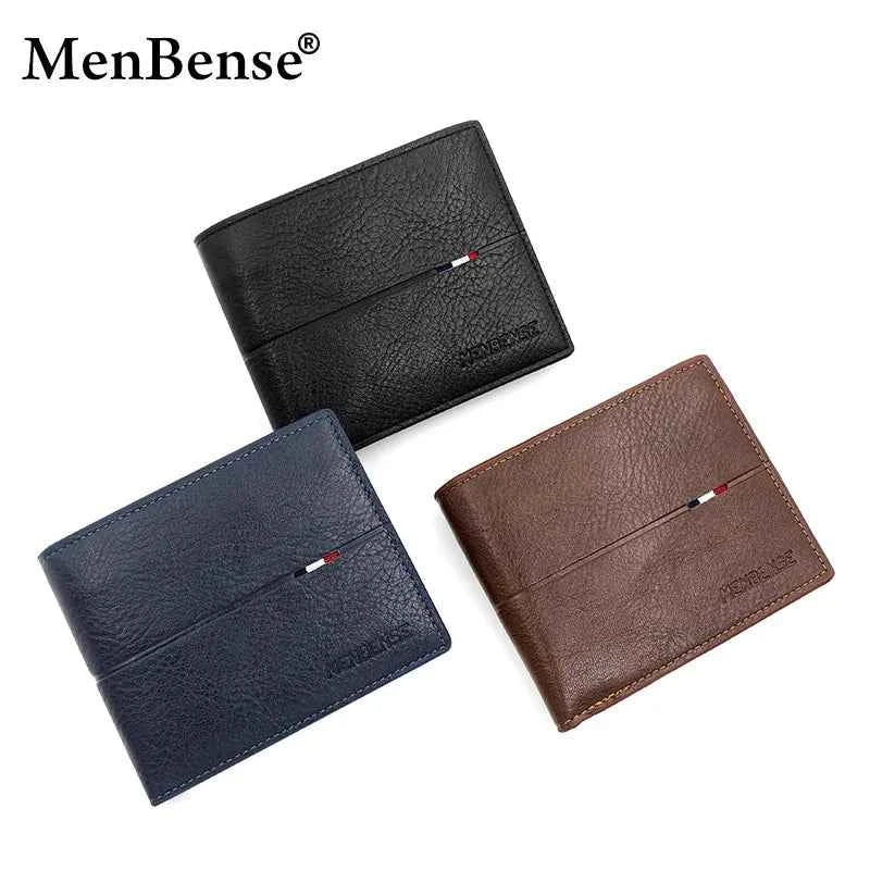 Slim PU Leather Short Wallet with Card, Photo & Coin Pockets