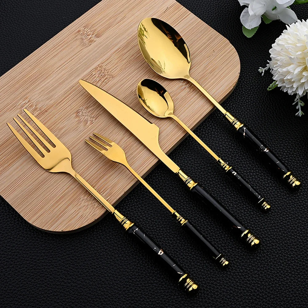 24Pcs Stainless Steel Cutlery Set by Snagg A Dinnerware
