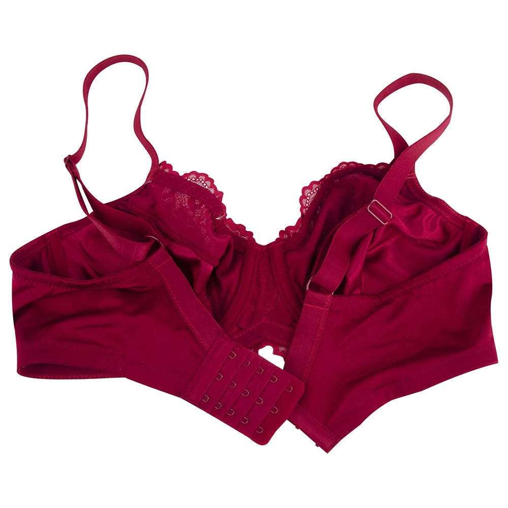 Floral Lace Minimizer T-Shirt Bra | Underwire Full Coverage Non-Padded Unlined