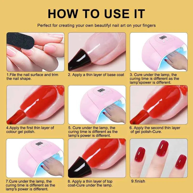 Ultimate Professional 10 Color Gel Polish & Poly Extension Kit – High-Power UV/LED System with Electric Nail Drill