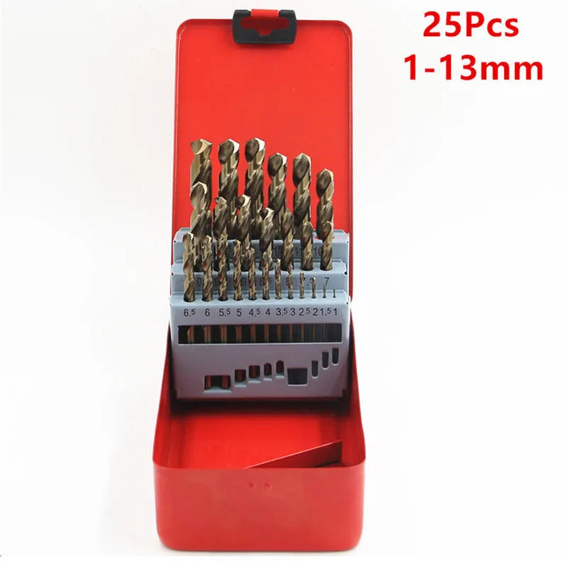 25Pcs M35 Cobalt HSS-Co Twist Drill Bit Set
