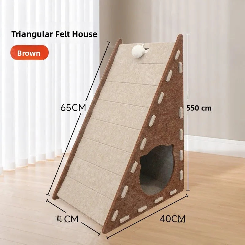Vertical Felt Cat Scratcher & House by Snagg A Scratcher