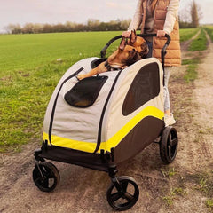 Premium 4-Wheel Foldable Dog Pram with Breathable Mesh by Snagg A Pet Stroller