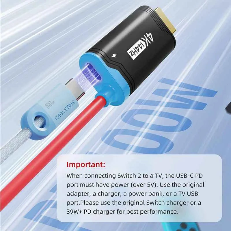 Portable USB-C Dock Station – 4K@144Hz HDMI, PD 100W, for Nintendo Switch 1/2 OLED, PS4/5