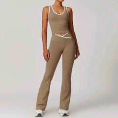 Women's 2-Piece Yoga Workout Set | High Waist Leggings & Sports Bra Gym Tracksuit Athletic Wear