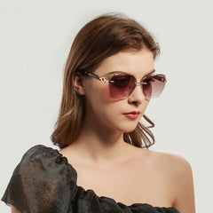 Oversized Rimless Butterfly Sunglasses by Snagg It Sunglasses