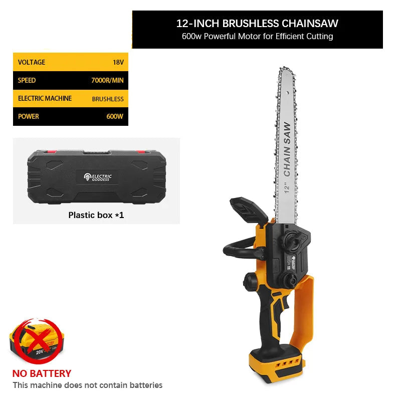 12" Cordless Chainsaw – Lightweight 600W