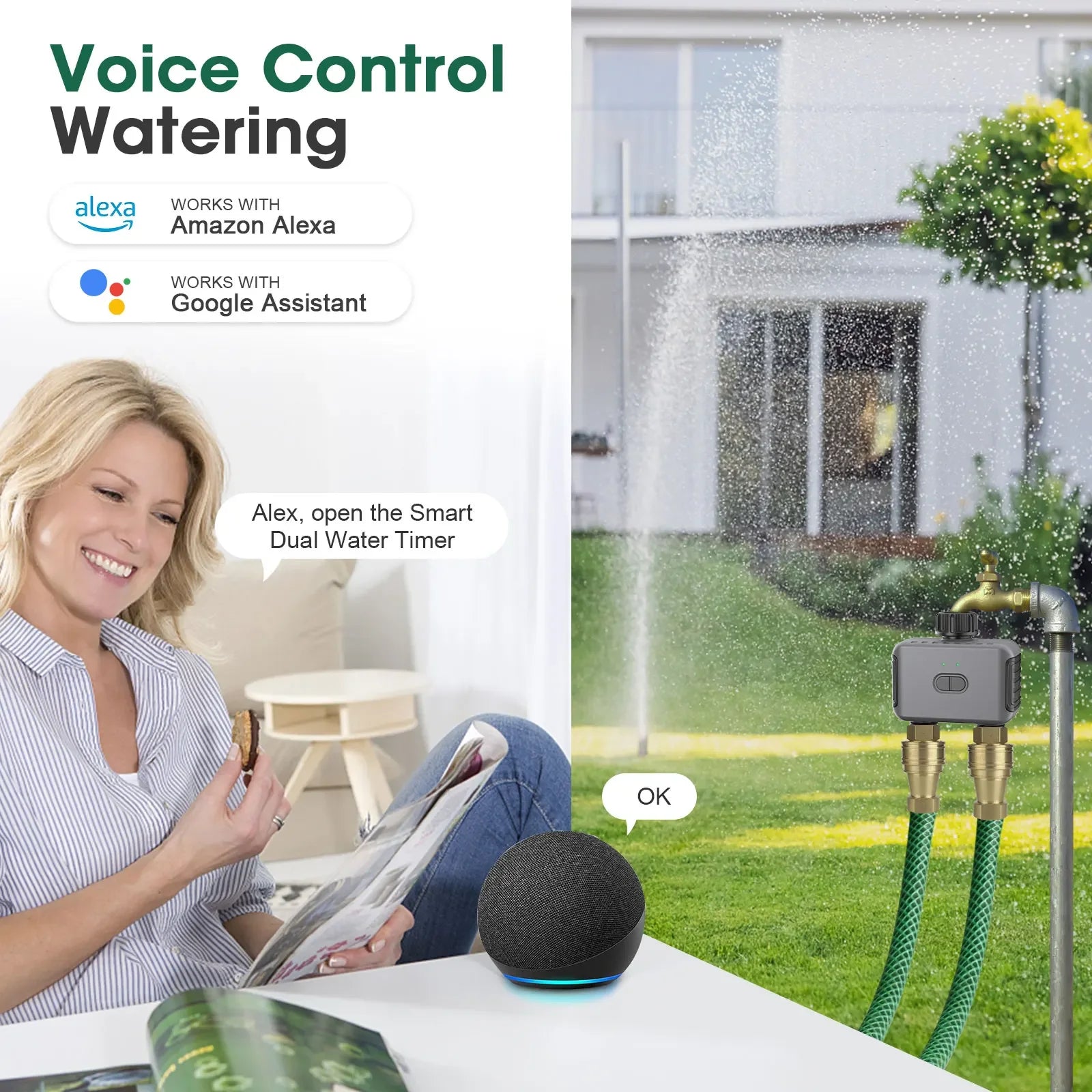 Smart Dual-Outlet Garden Water Timer