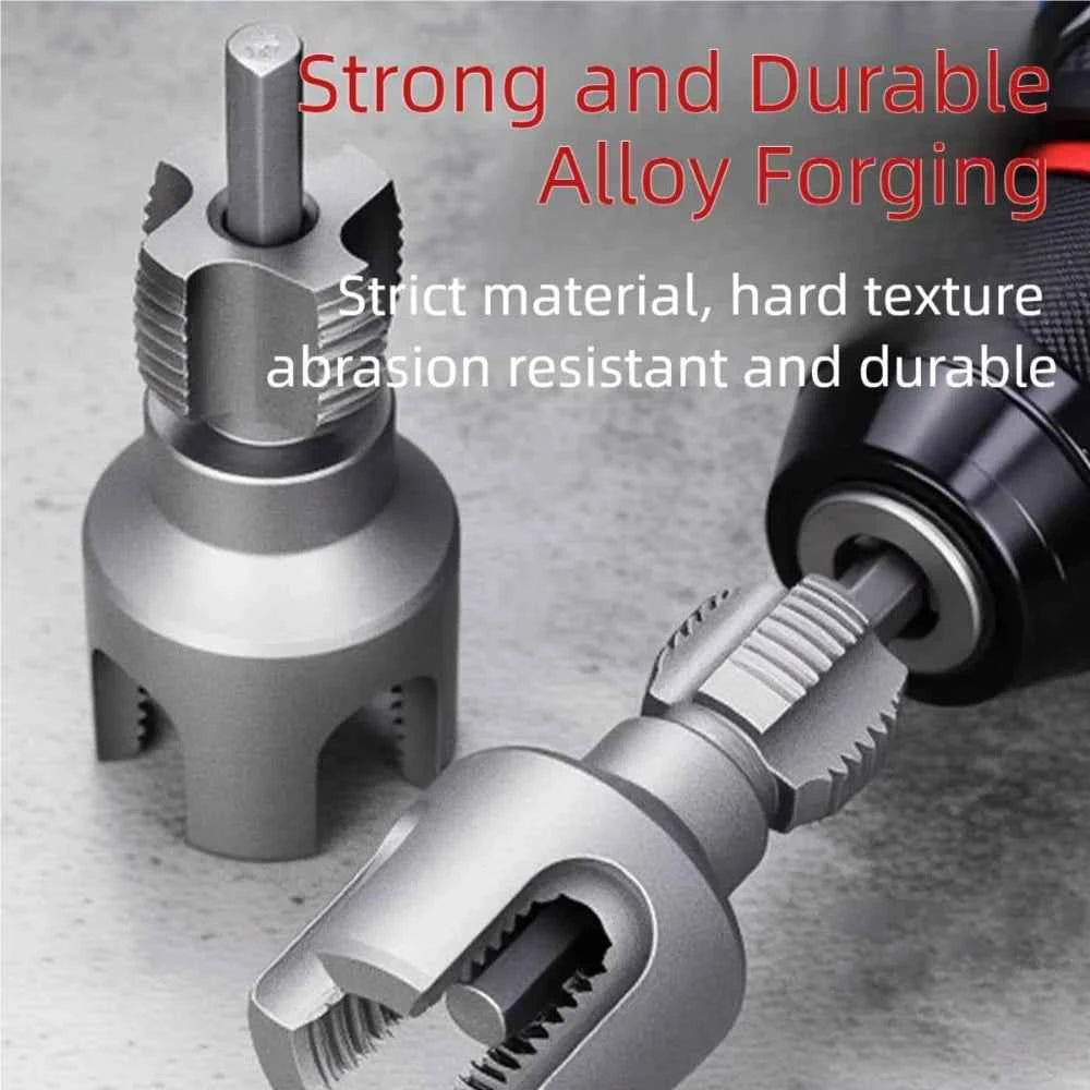 Professional Hex Shank Pipe Threading Tool | Internal & External Die Set for 1/2", 3/4" & 1" Pipes