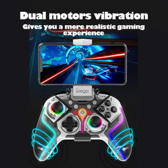 Wireless Multi Platform Controller | Hall-Linear Precision & Translucent RGB Design for PS4 Switch Android IOS MFI Games PC TV box