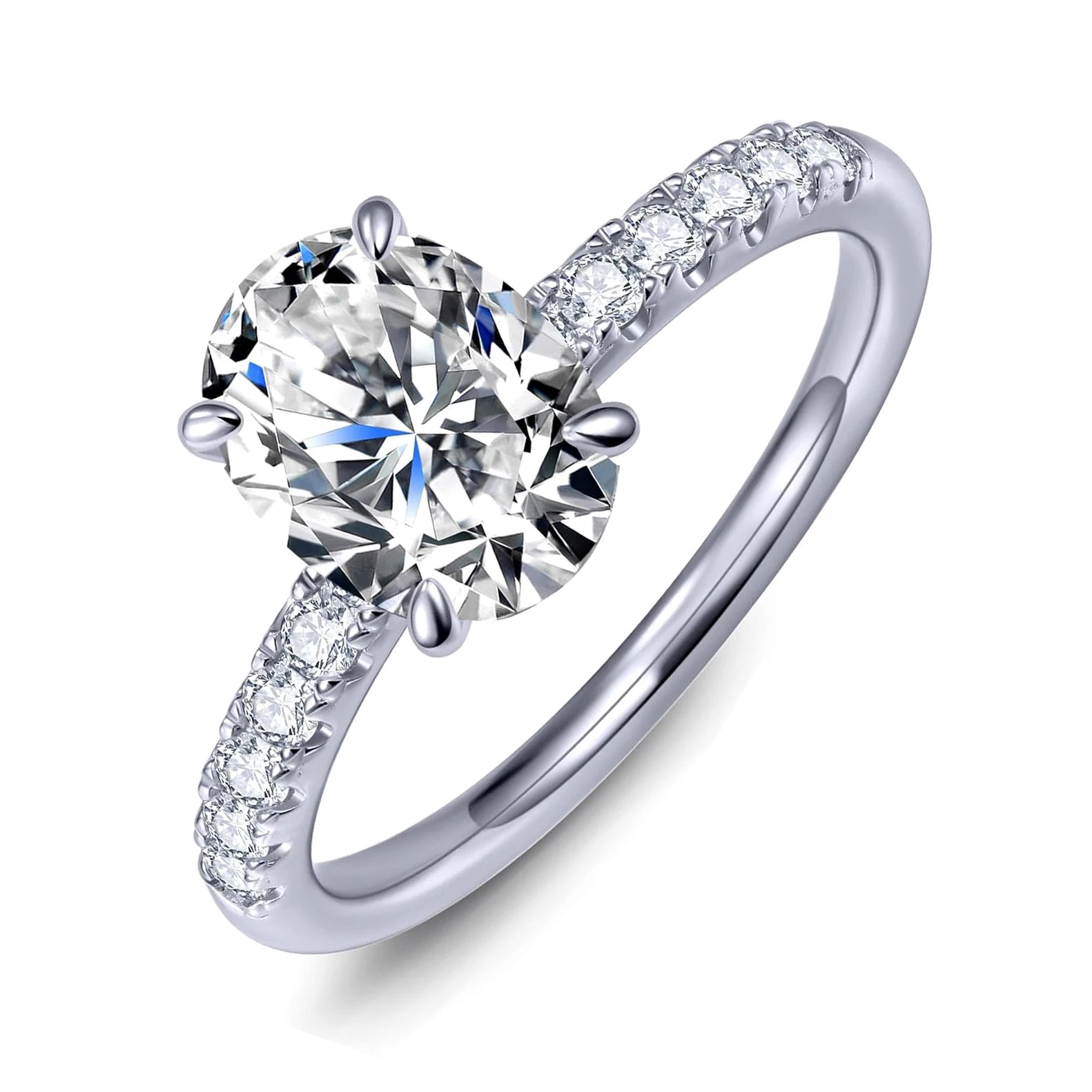 Oval Teal Moissanite Ring by Snagg A Ring