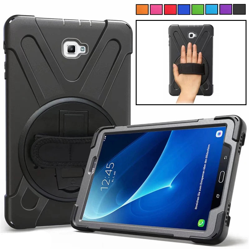Kids Rotation Hand Strap Stand Armor Case For Samsung Tab A6 10.1 2016 SM-T580 SM-T585 S Pen SM-P580 P585 by Snagg A Tab Case