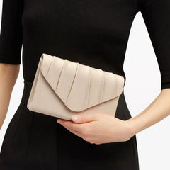 Silver Envelope Velvet Clutch