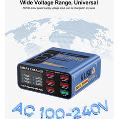 SS-304Q 6 port Usb Digital Display Fast Charge by Snagg A Charging Station