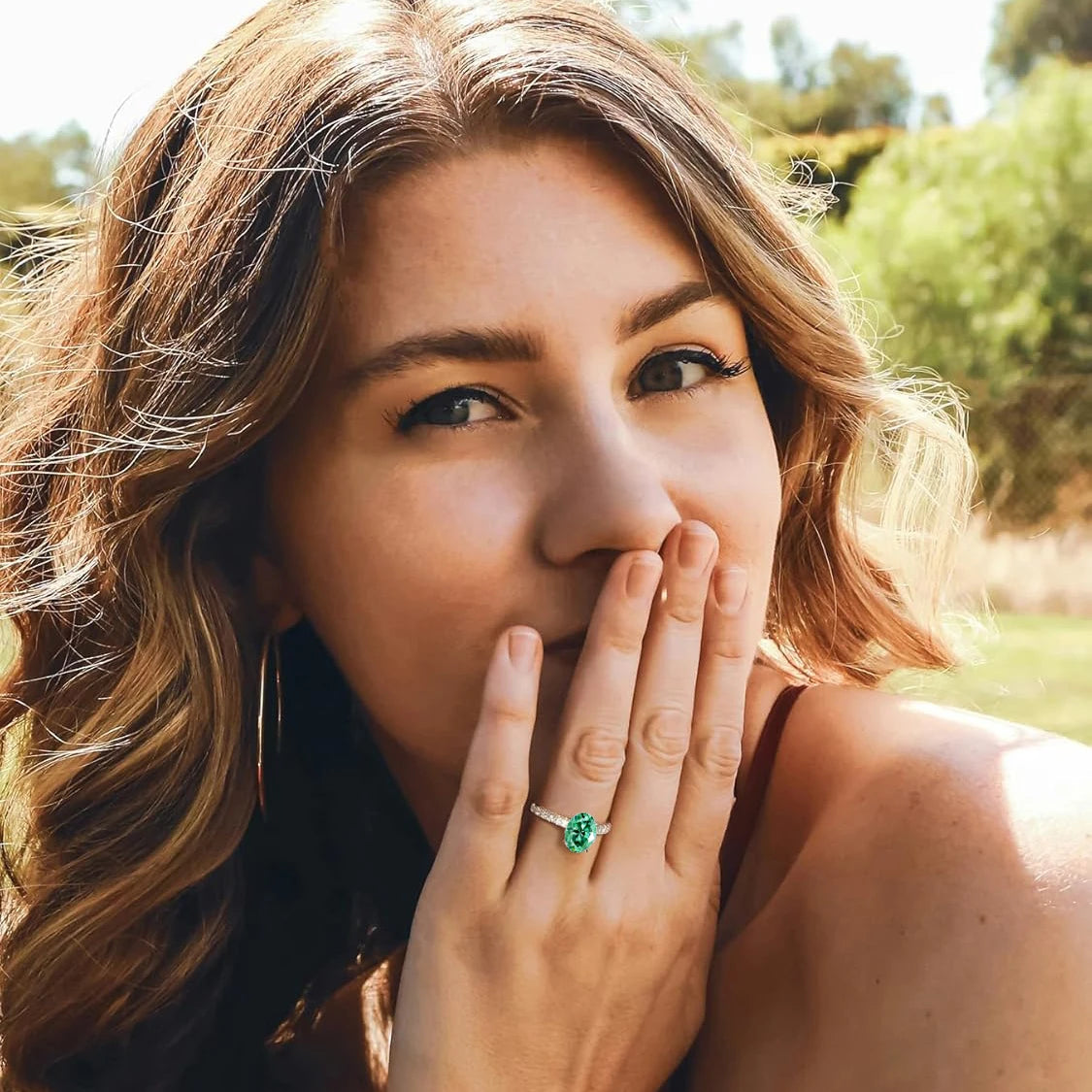 Oval Teal Moissanite Ring by Snagg A Ring