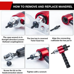 Electric Rivet Nut Gun Converter – M3–M8 Industrial Riveting Tool Attachment
