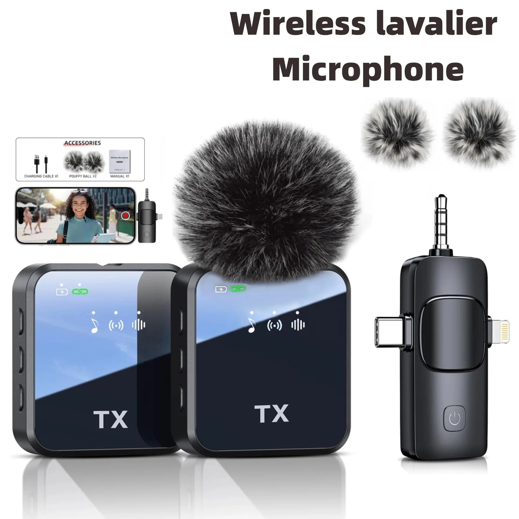 3 in 1 Wireless Lavalier Microphone – Clip-On Mic with Noise Reduction by Snagg A Microphone