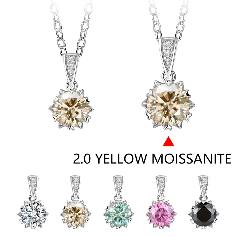 1 Carat Round Brilliant Moissanite Pendant Necklace