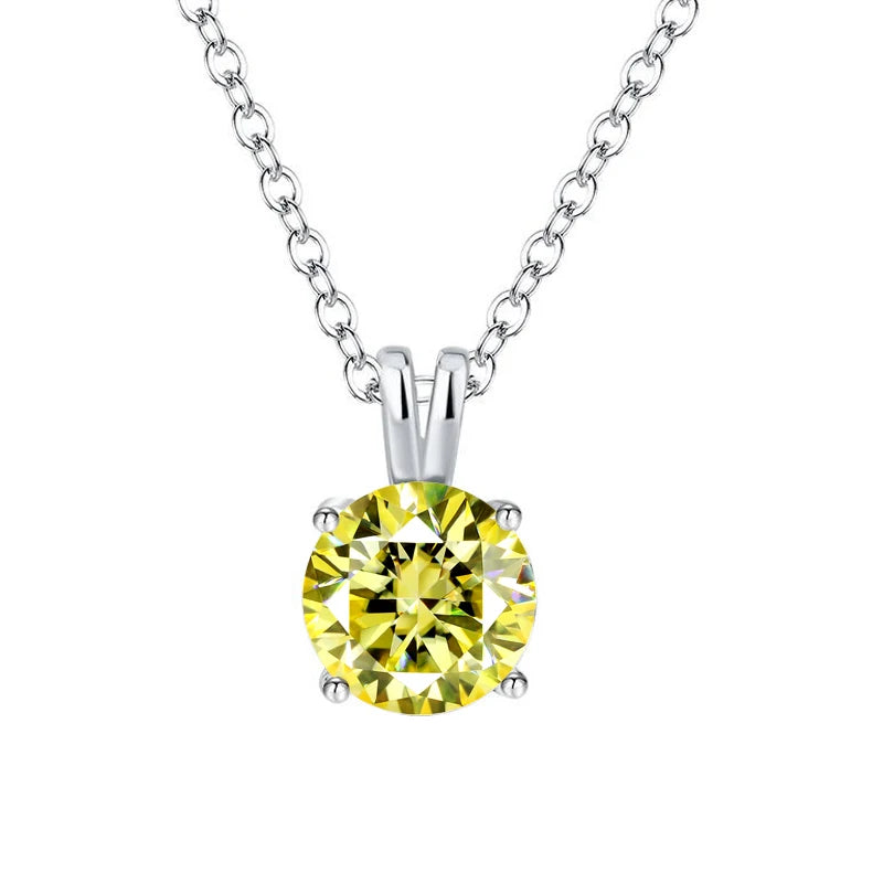 1–3ct Colorful Moissanite Pendant Necklace