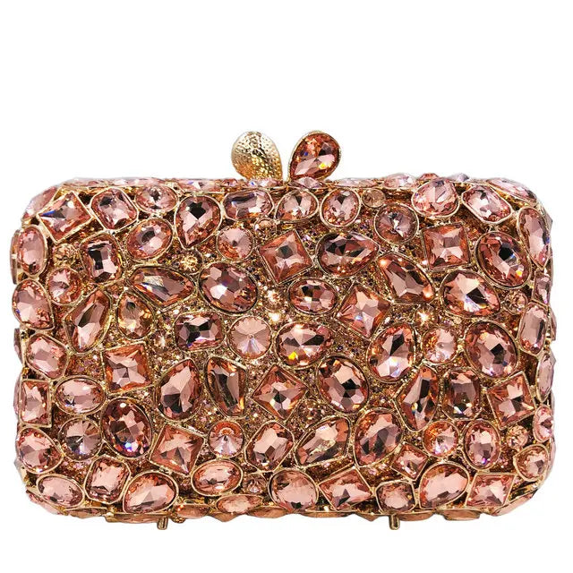 Brown Crystal Evening Clutch