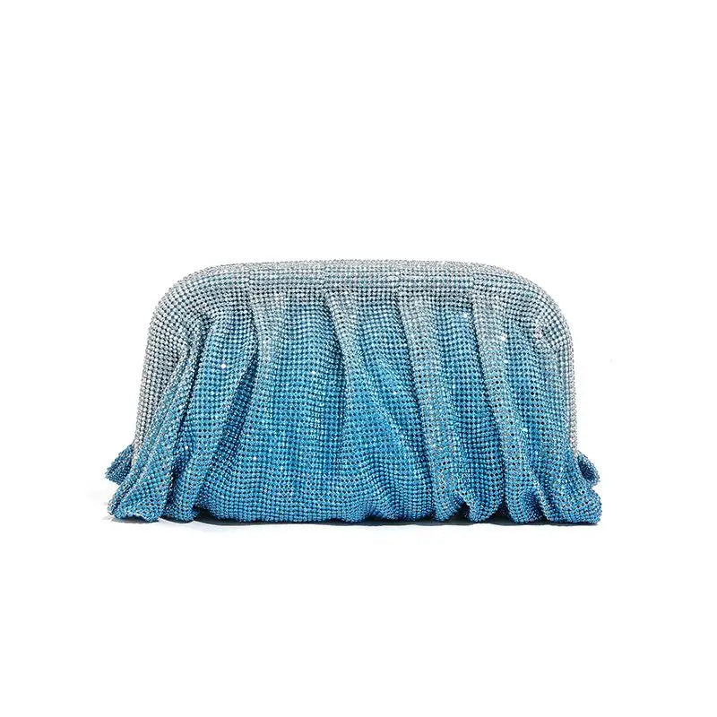 Shiny Rhinestone Crystal Fold Evening Clutch