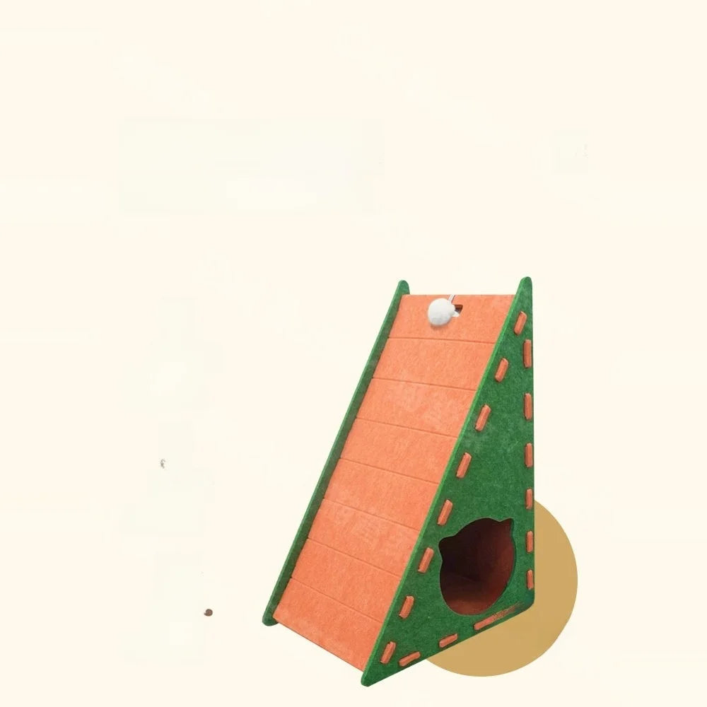 Vertical Felt Cat Scratcher & House by Snagg A Scratcher