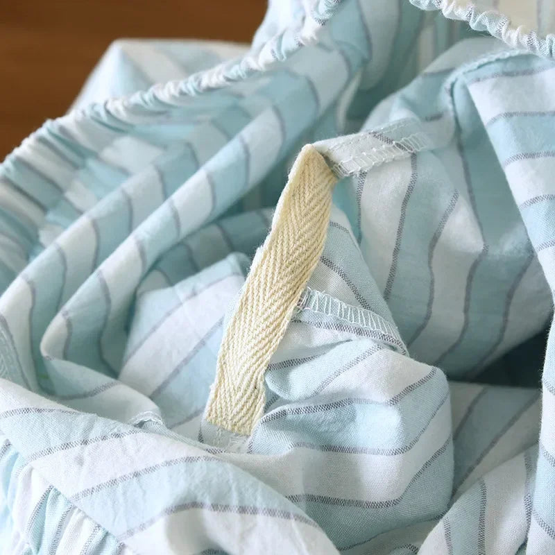 Women's Striped Cotton Pajama Set | Long Sleeve Long Pants 100% Cotton Thin Spring Summer Sleepwear