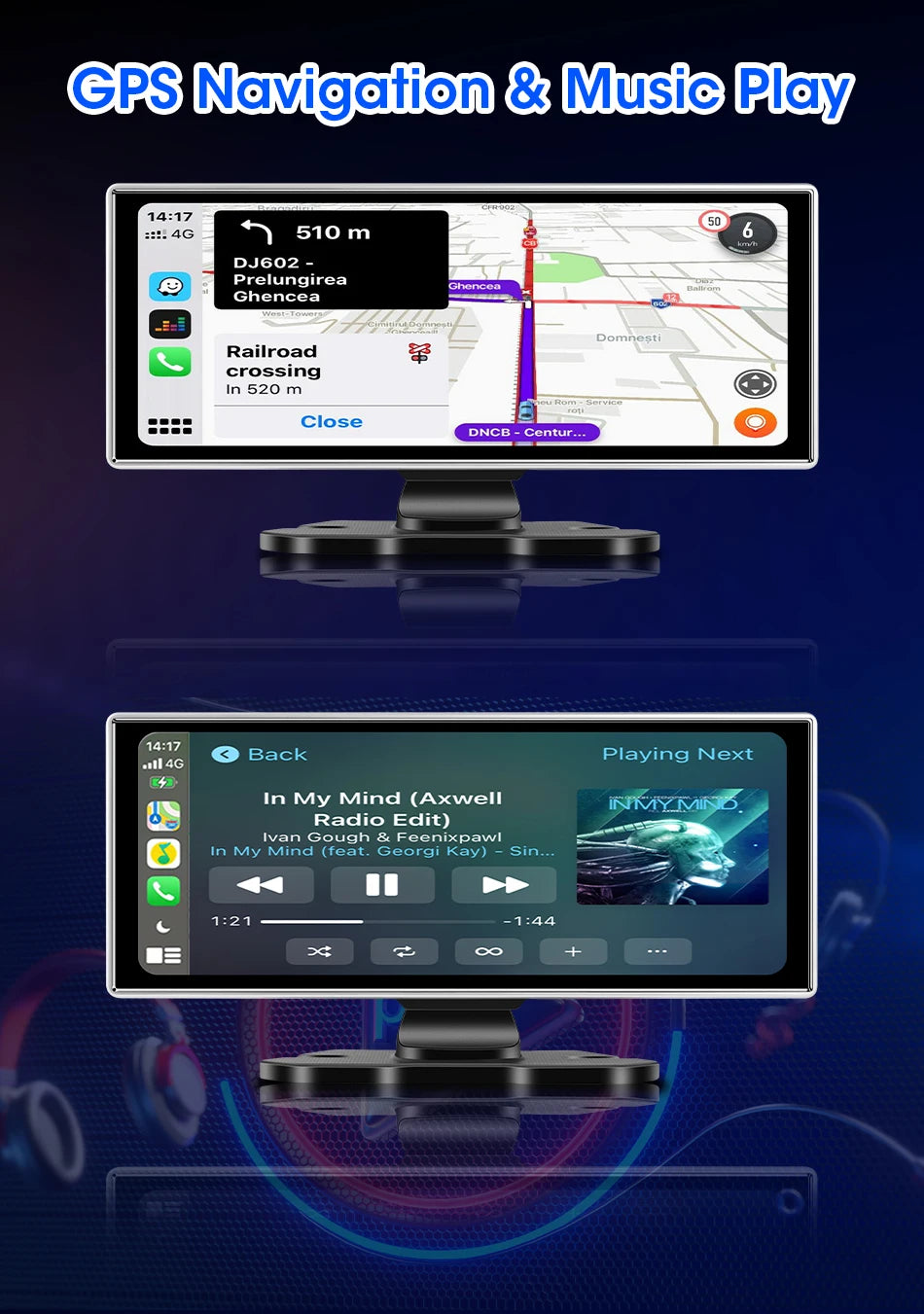 Dual Lens Car DVR with Wireless CarPlay by Snagg A Car DVR