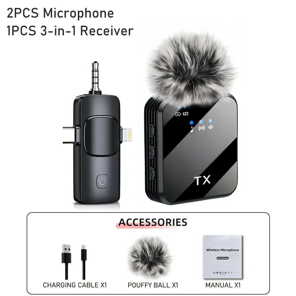 3 in 1 Wireless Lavalier Microphone – Clip-On Mic with Noise Reduction by Snagg A Microphone