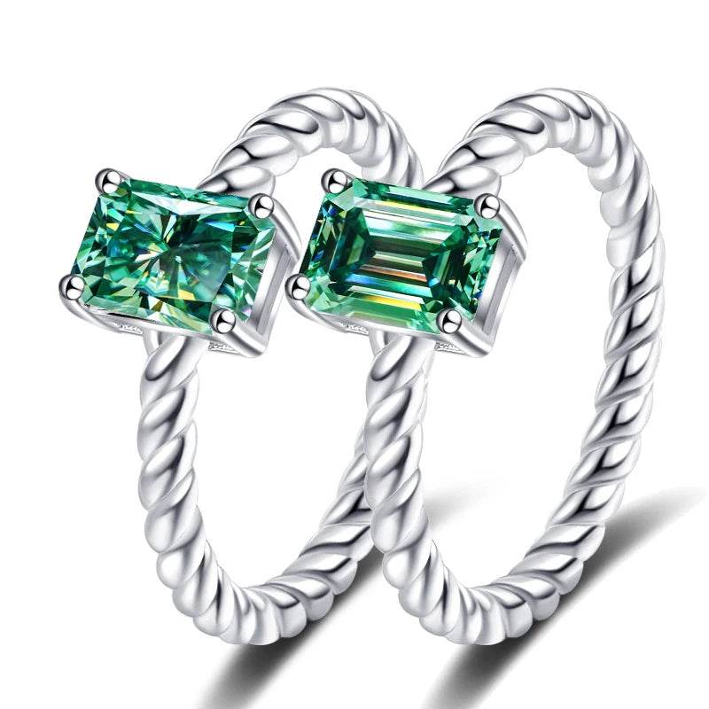 1ct Emerald Cut Moissanite Ring - SnaggIt