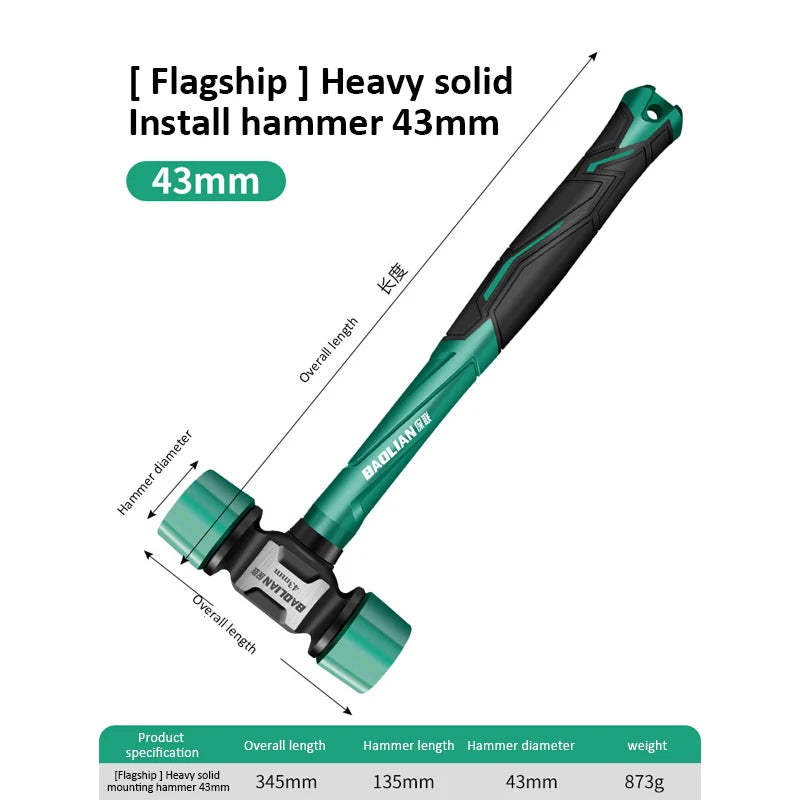 Multifunction Double Headed Rubber Installation Hammer by Snagg A Hammer