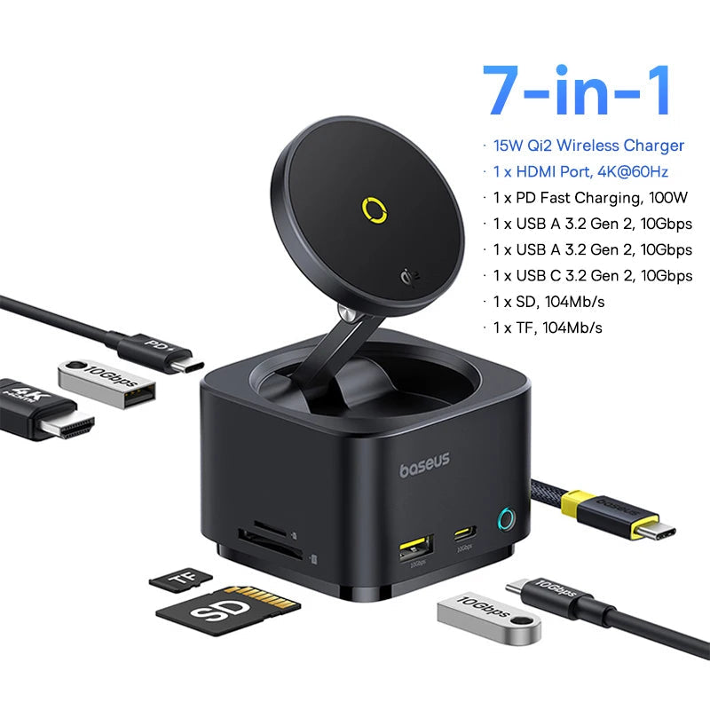 Magnetic Wireless Charger Qi2 15W for iPhone by Snagg A Charging Station