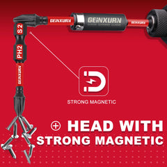 Impact Tough PH2 Phillips Screwdriver Bit Set – Magnetic S2 Steel Insert Driver Bits with Storage Case, 1"–6" Lengths