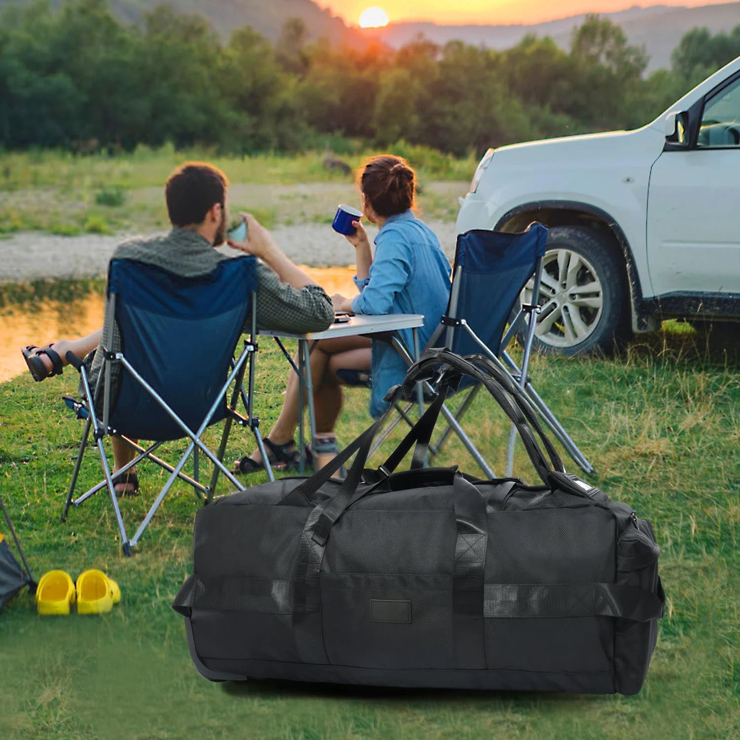 80L Rolling Duffle Bag with Wheels