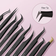 Professional Fiber Tip Eyelash Extension Tweezers – Precision High Volume Application Tool