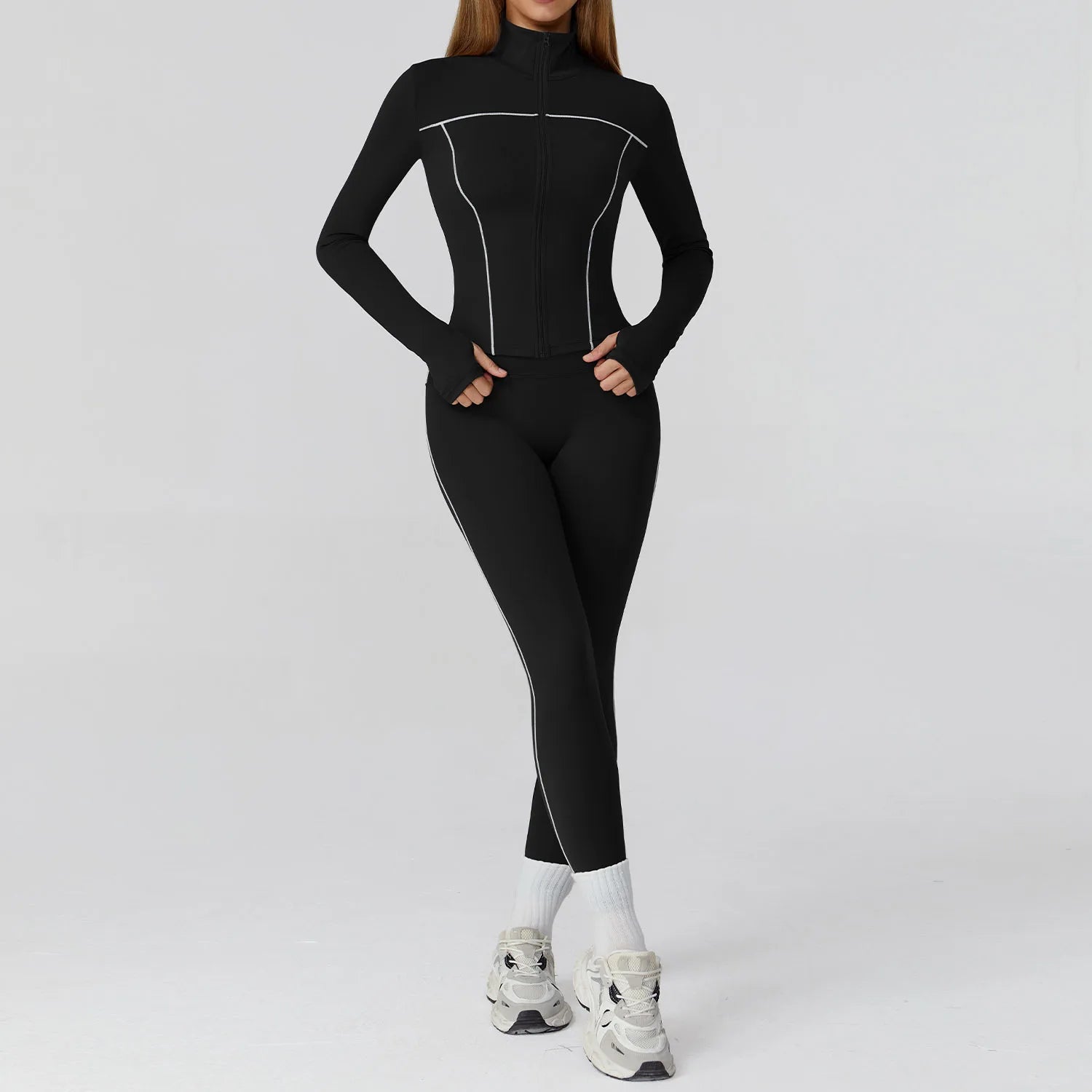 Women's 2/3-Piece Yoga Clothes Set | High Waist Leggings Running Bra Workout Tracksuit Gym Outfits