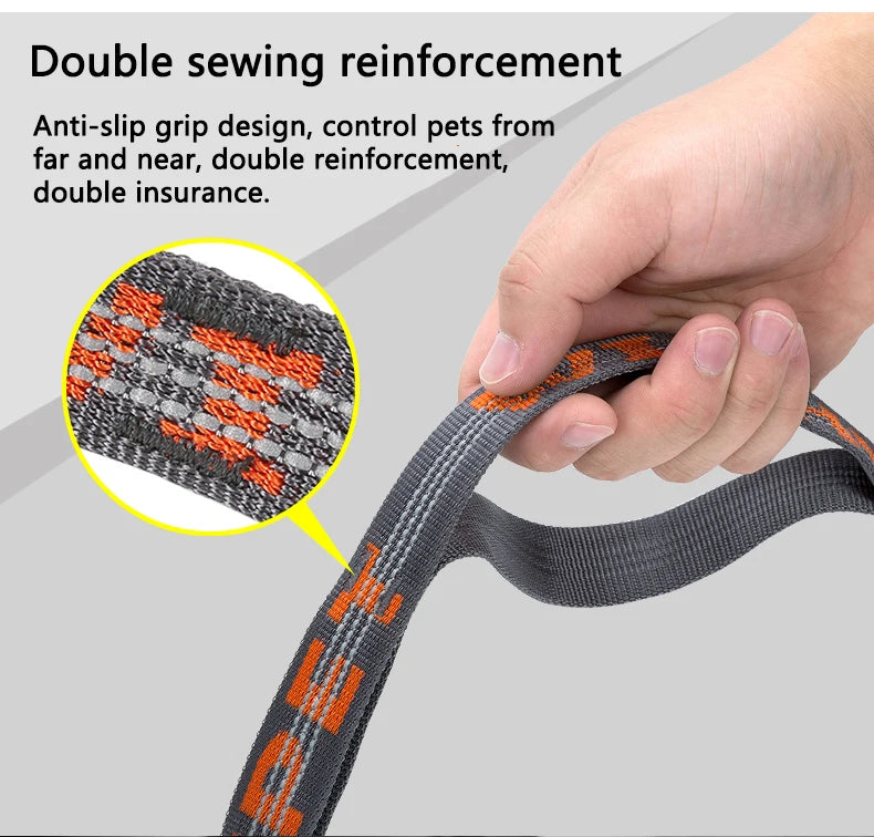 Heavy-Duty Reflective Dog Leash with Carabiner by Snagg A Leash