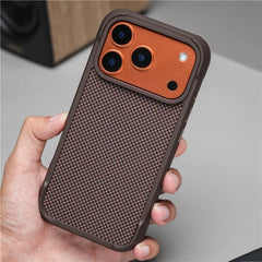 Luxury Lattice Woven MagSafe Hard Shockproof Case – iPhone 16 Series