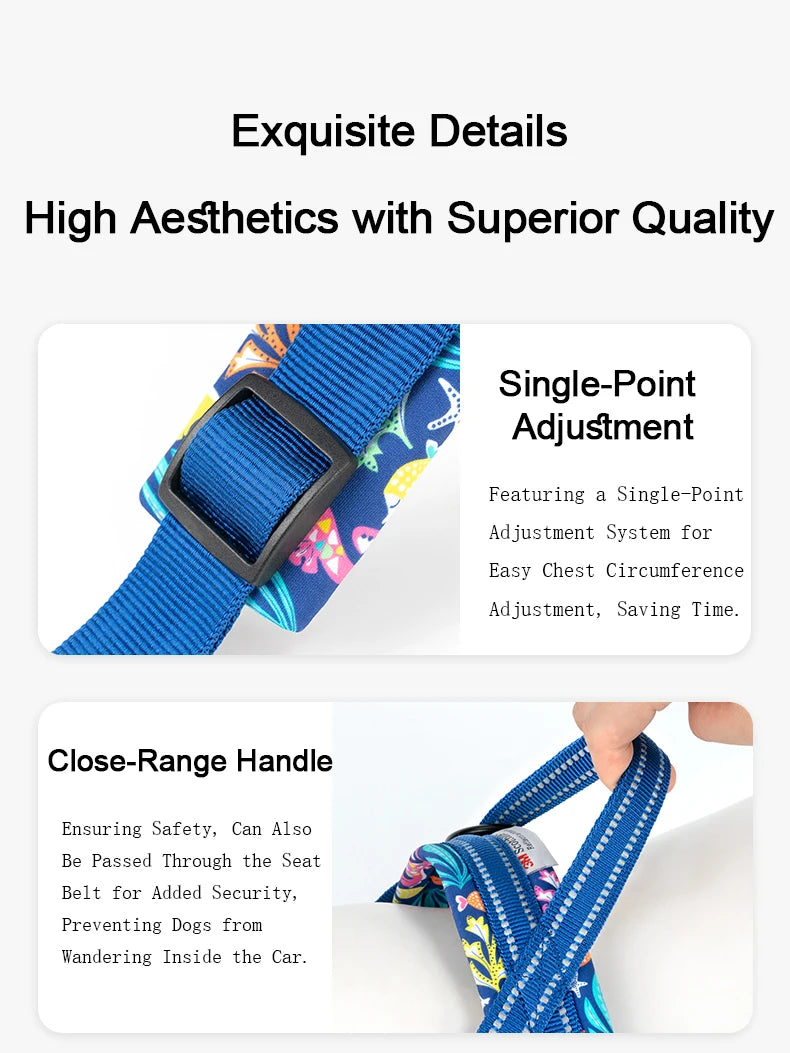 Floral Print Mesh Padded Dog Harness by Snagg A Harness