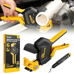 Heavy-duty 3-gear ratchet pipe cutter with deburring tool – image 1