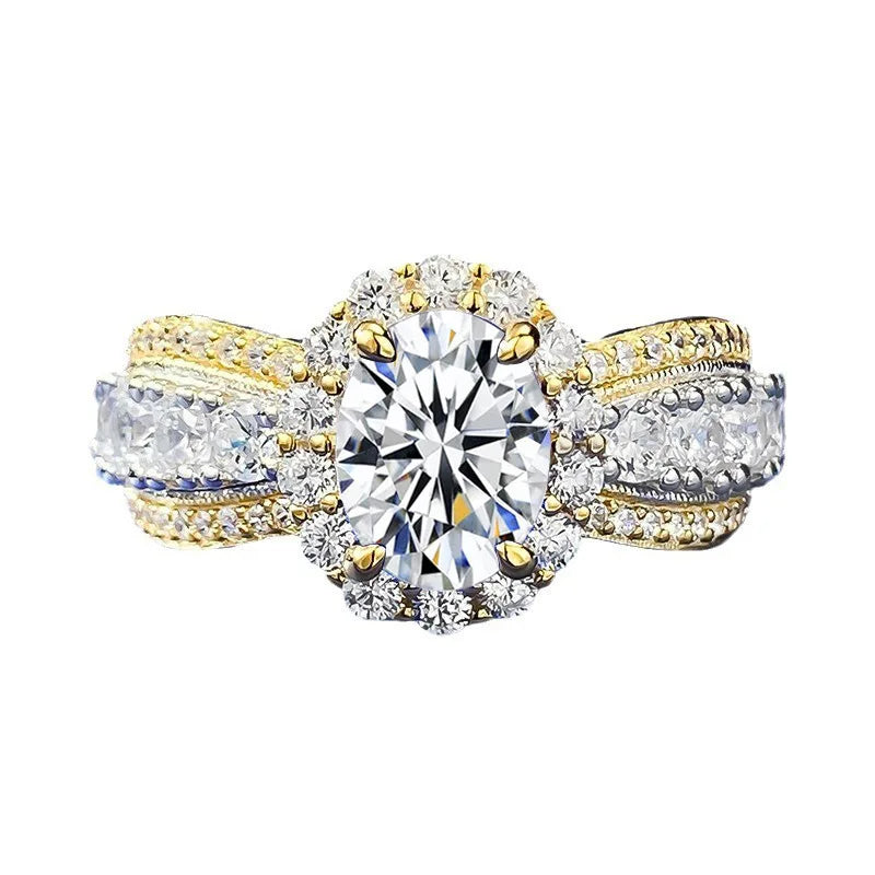 Oval Moissanite Ring 6x8MM