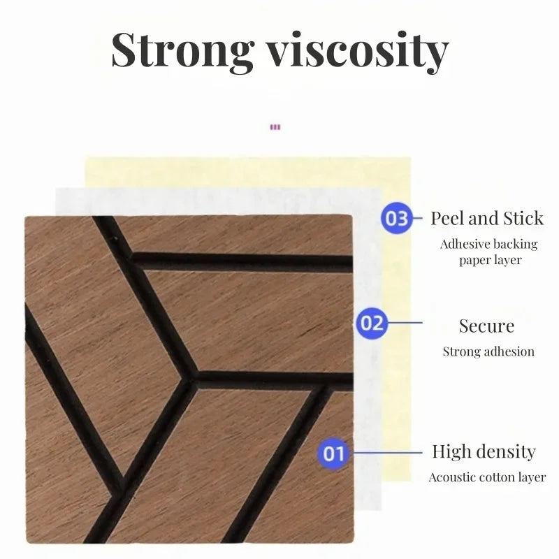 Wood Grain Acoustic Panel Wall Stickers by Snagg A Wall Sticker