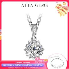 1 Carat Round Brilliant Moissanite Pendant Necklace