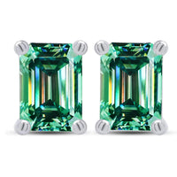 Emerald Moissanite Earrings by Snagg An Earring