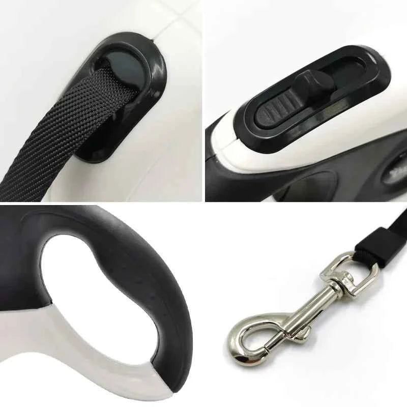 Retractable Dog Leash 3M/5M/8M – Durable Nylon Automatic Flexible Lead for Walking & Running (with Poop Bags)